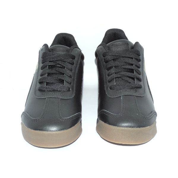 ZAPATILLAS CLASICAS DE ESTILO URBANO EN NEGRO CON DETALLES DORADOS