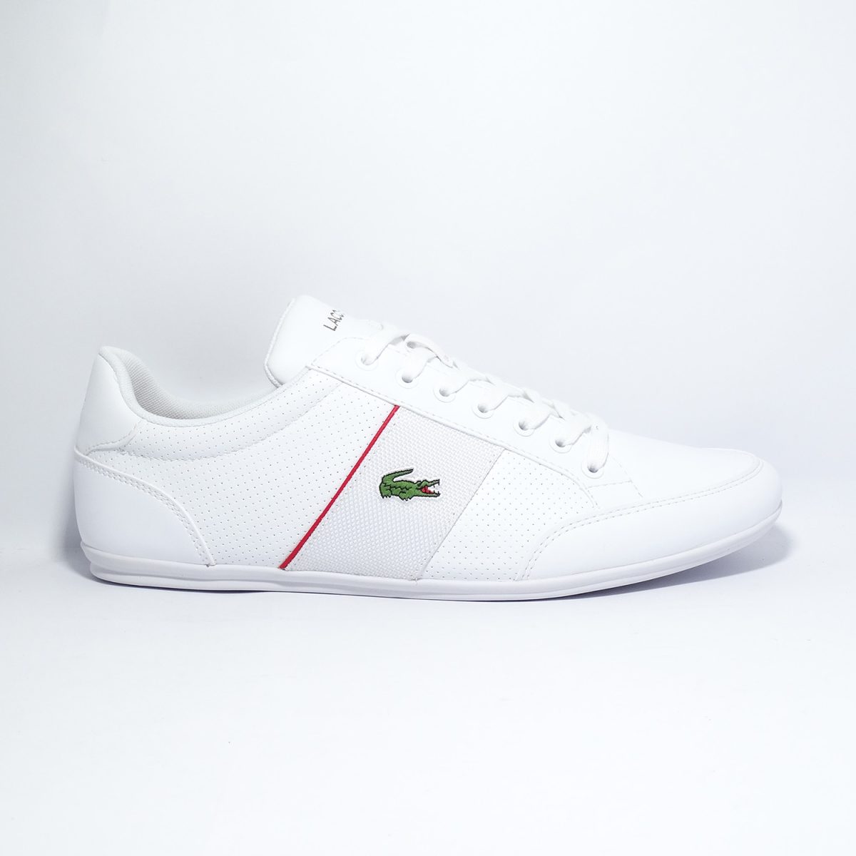 ZAPATILLAS URBANAS CON CARACTER EN BLANCO PURO Y DETALLES EN ROJO - Imagen 2