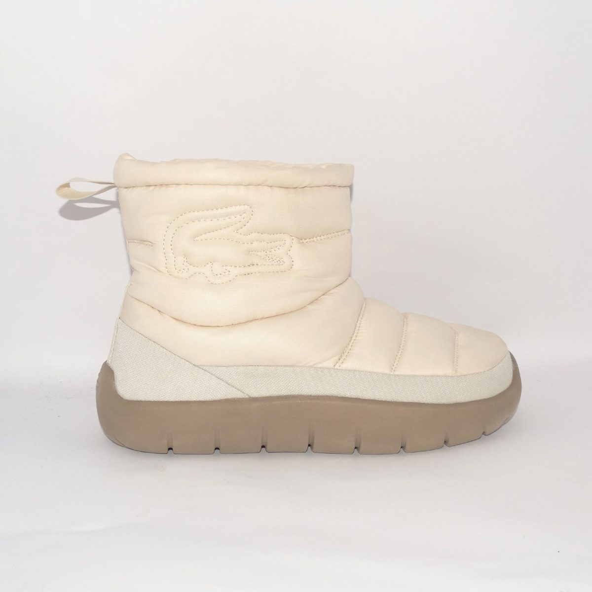 BOTIN URBANO ACOLCHADO MEDIA CAÑA BEIGE Y MARRON CLARO - Imagen 2