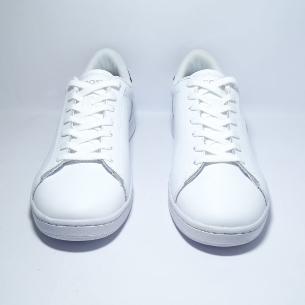 ZAPATILLAS CLASICA DE CUERO BLANCO CON DETALLES AZUL - ROJO