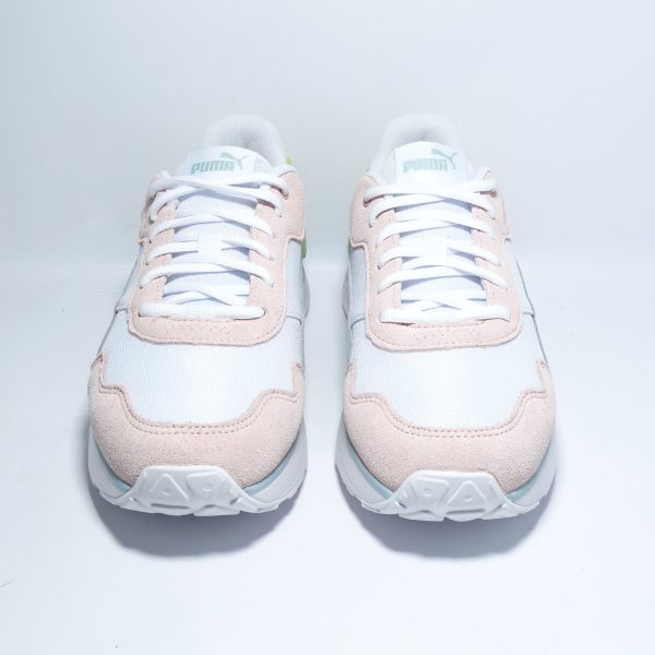 ZAPATILLAS FEMENINAS CON ONDA RETRO-RUNNER EN VERDE SUAVE CON BLANCO Y GRIS