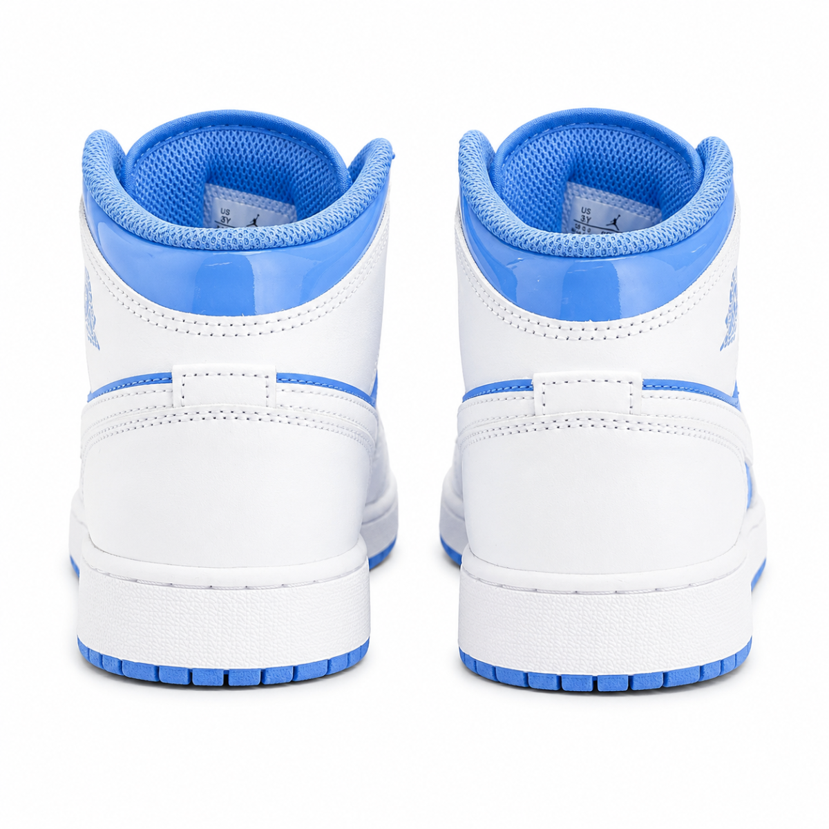 Zapatillas Premium Urbana De Caña Media En Blanco Con Azul Hielo - Imagen 4