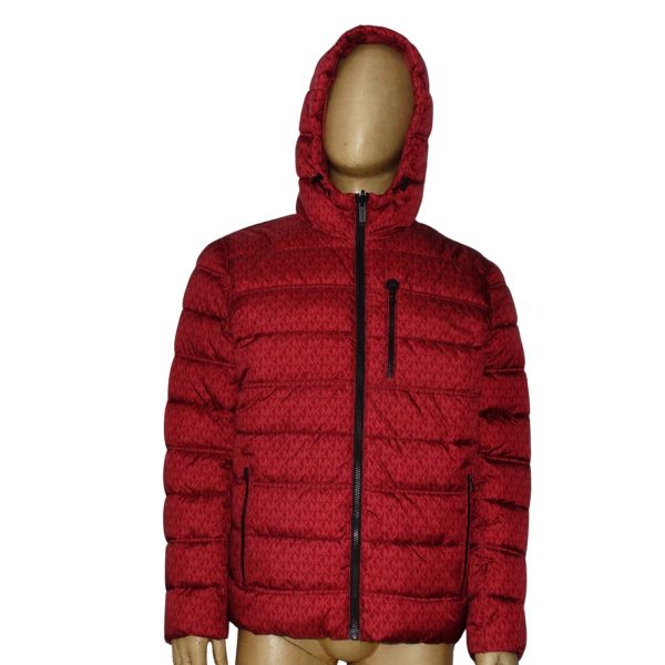 Chaqueta Multilogo Roja Acolchada Con Capucha Reversible