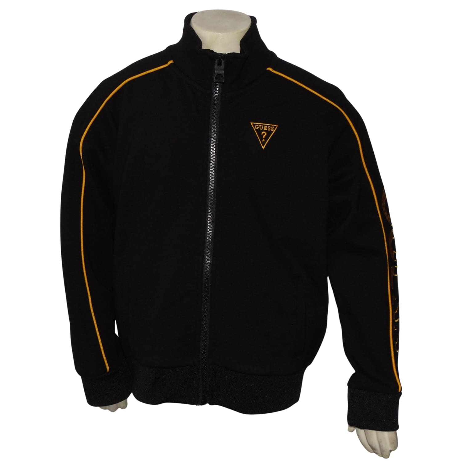 1 Poleron Con Cierre Negro Diseño Amarillo Engomado - Imagen 1