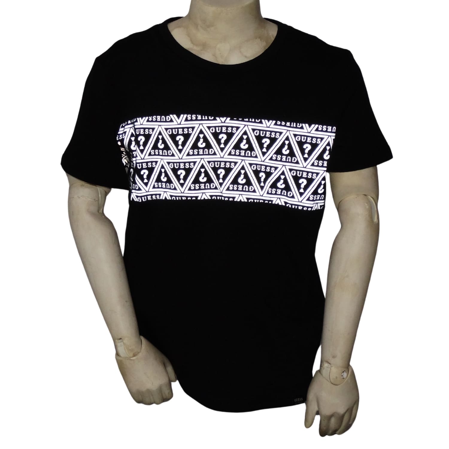 1 Polera Cuello Redondo Negra Logo Reflectante - Imagen 1