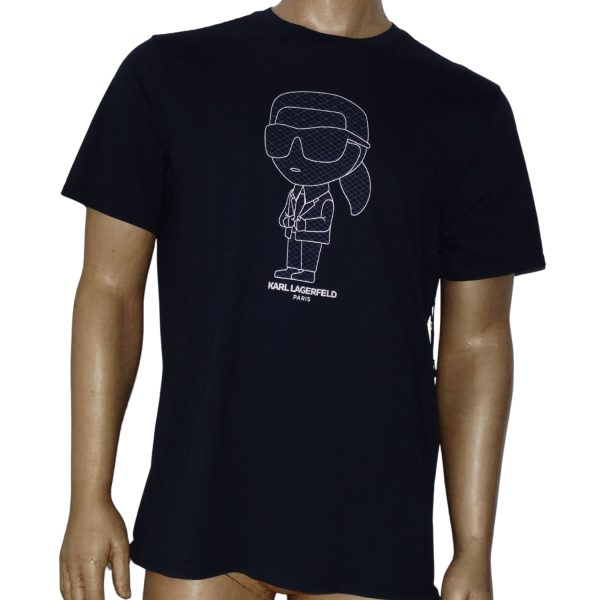 Polera Cuello Redondo Azul Marino Logo Engomado