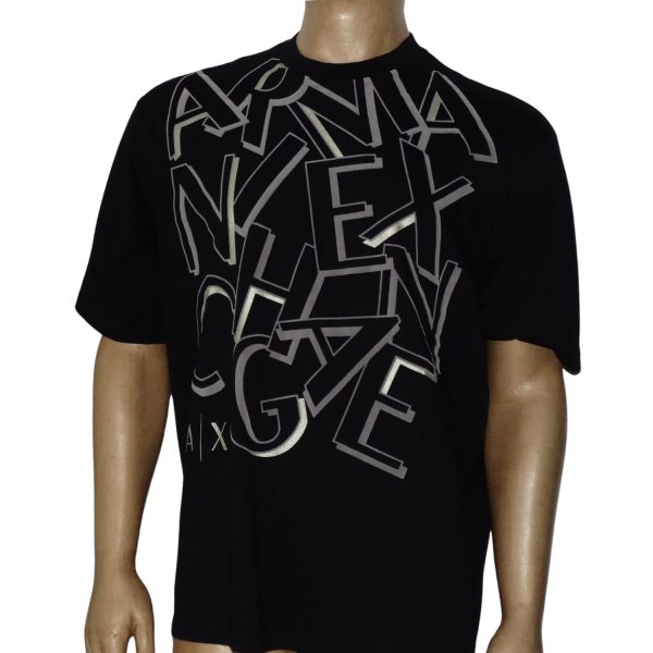 Polera Cuello Redondo Negra Multilogo-Detalles en Gamuza