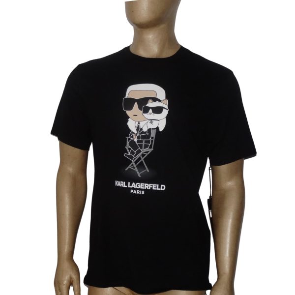 Polera Cuello Redondo Negra Logo Engomado