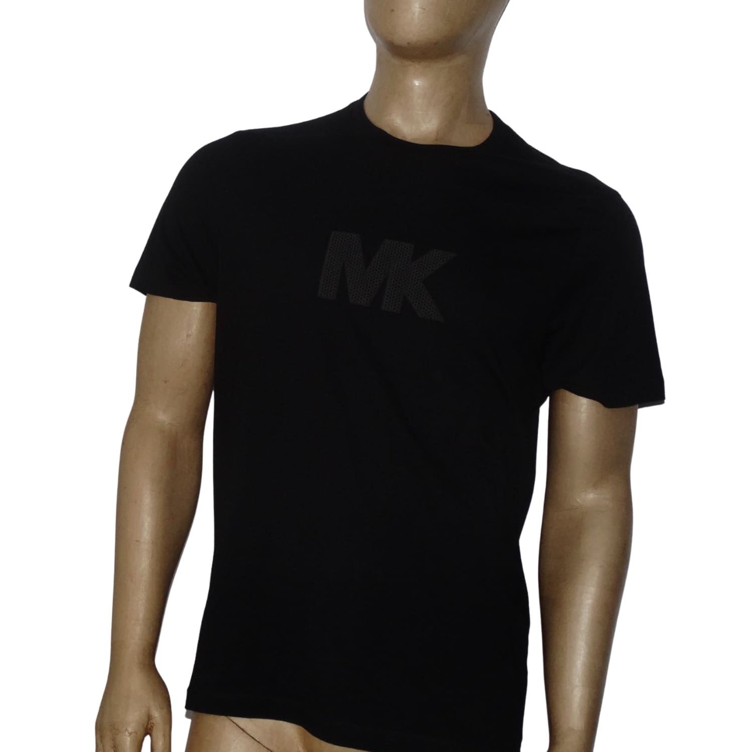 1 Polera Cuello Redondo Negra Logo Engomado 3D - Imagen 1