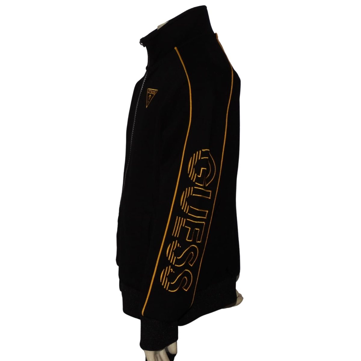 Poleron Con Cierre Negro Diseño Amarillo Engomado - Imagen 2