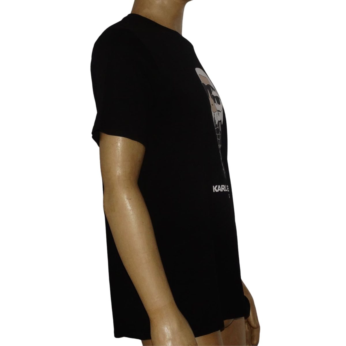Polera Cuello Redondo Negra Logo Engomado - Imagen 2