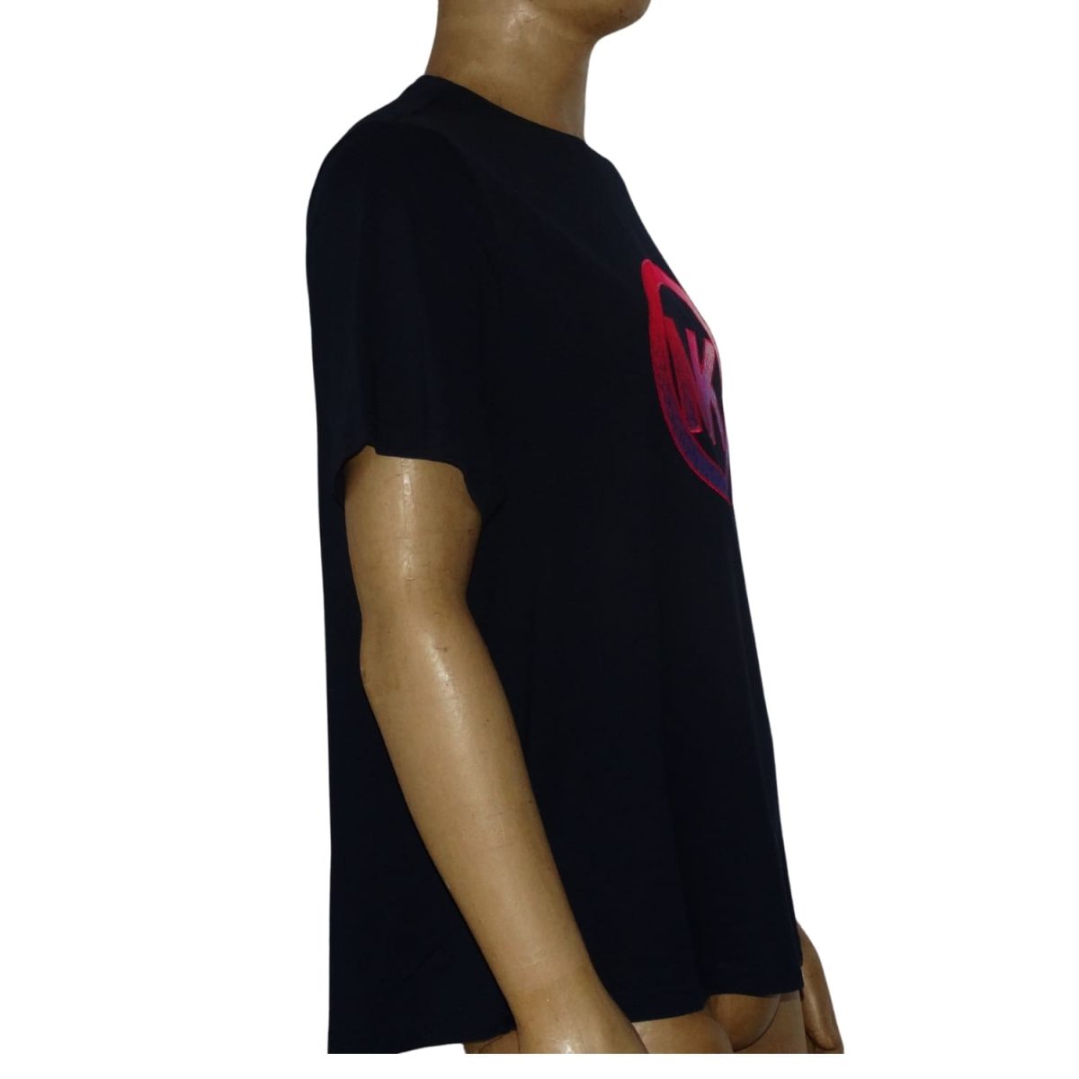 Polera Cuello Redondo Azul Marino Logo Bordado Rosa Multilogo - Imagen 2