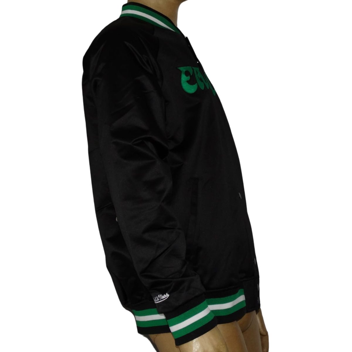 Bomber Negra Logo Verde detalles Verdes-Blancos - Imagen 2