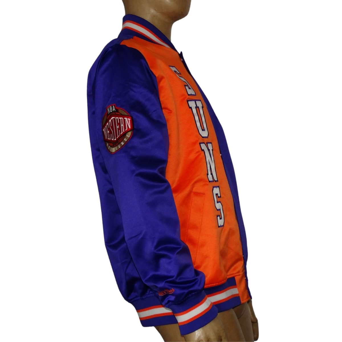 Bomber Azul-Naranja Detalles Blancos - Imagen 2