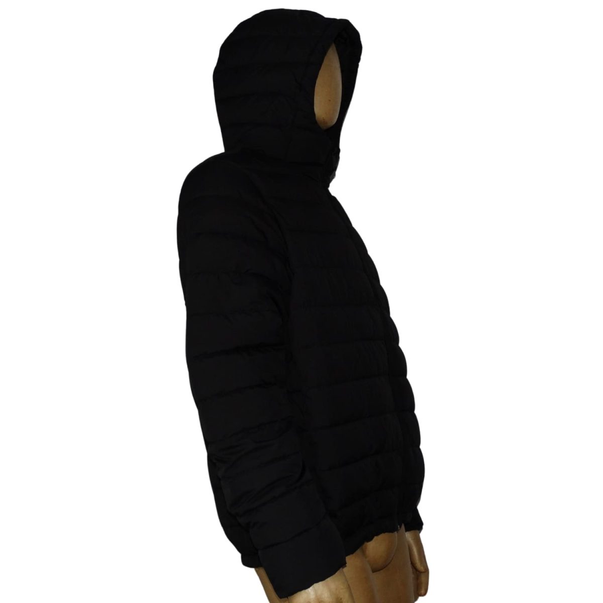 Parka Negra Impermeable Acolchada Logo Blanco - Imagen 2