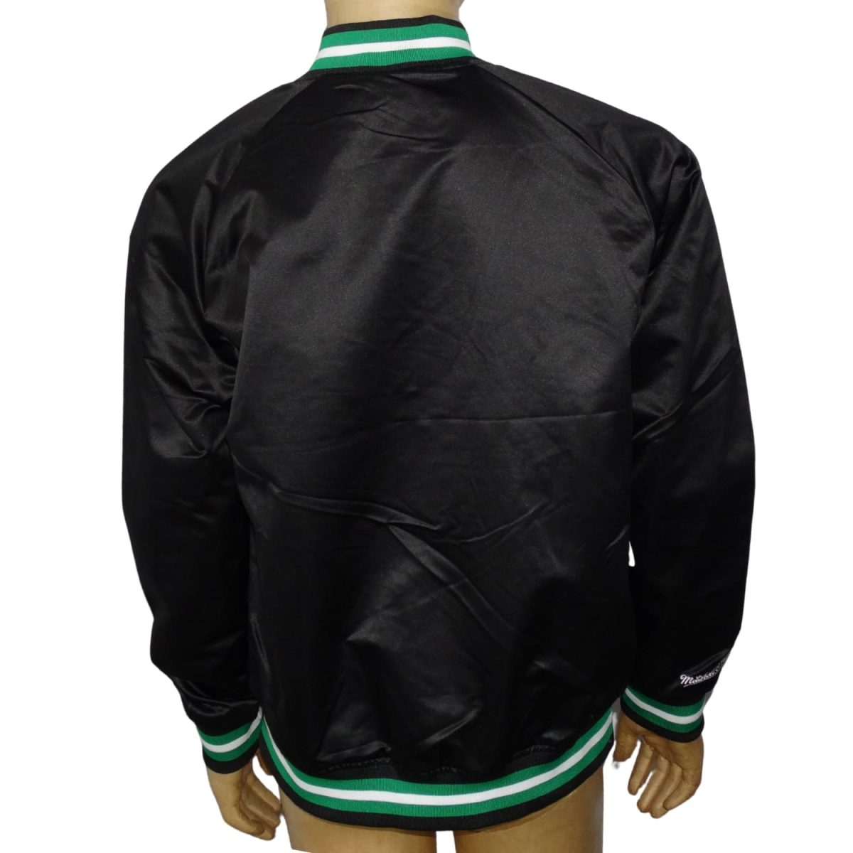 Bomber Negra Logo Verde detalles Verdes-Blancos - Imagen 3