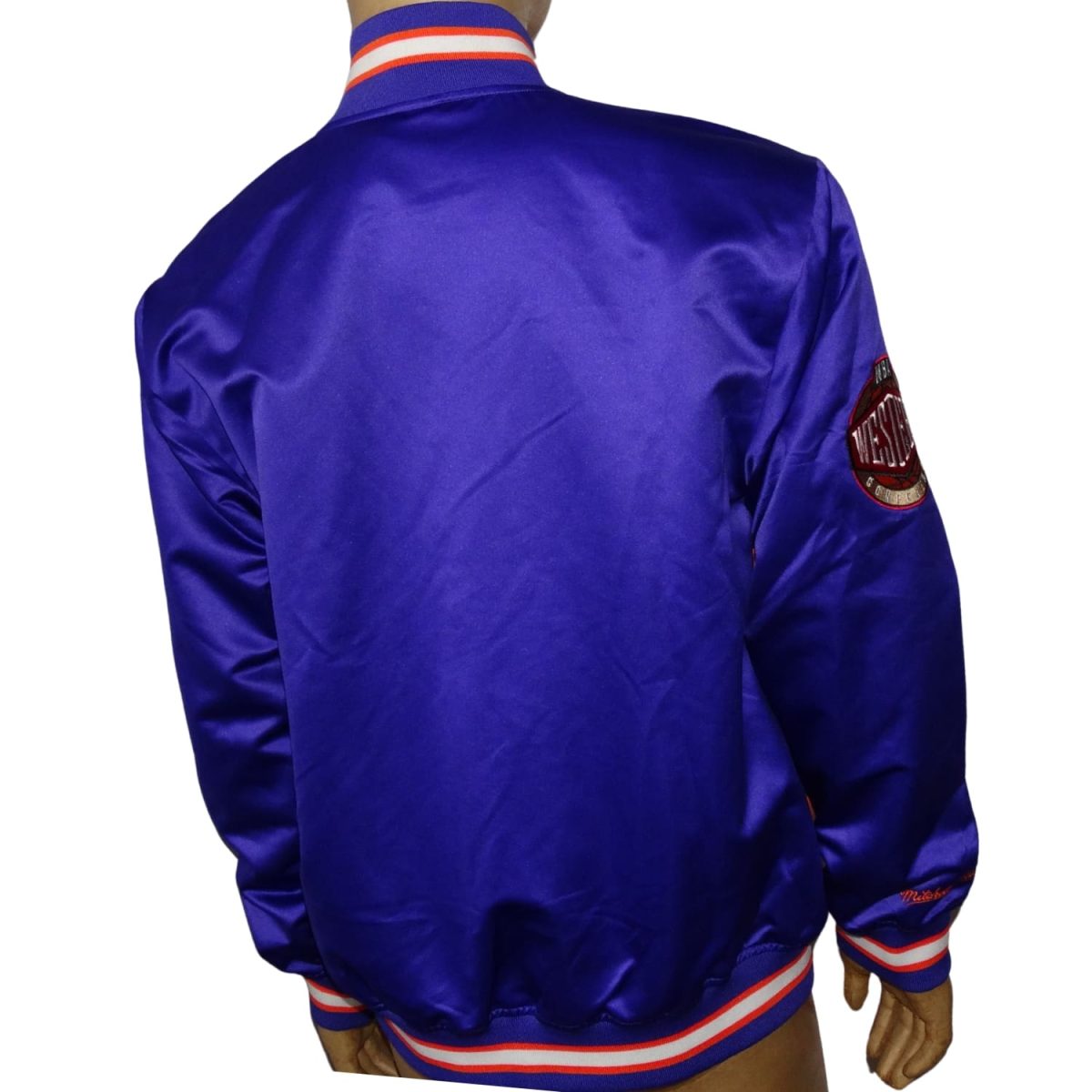 Bomber Azul-Naranja Detalles Blancos - Imagen 3