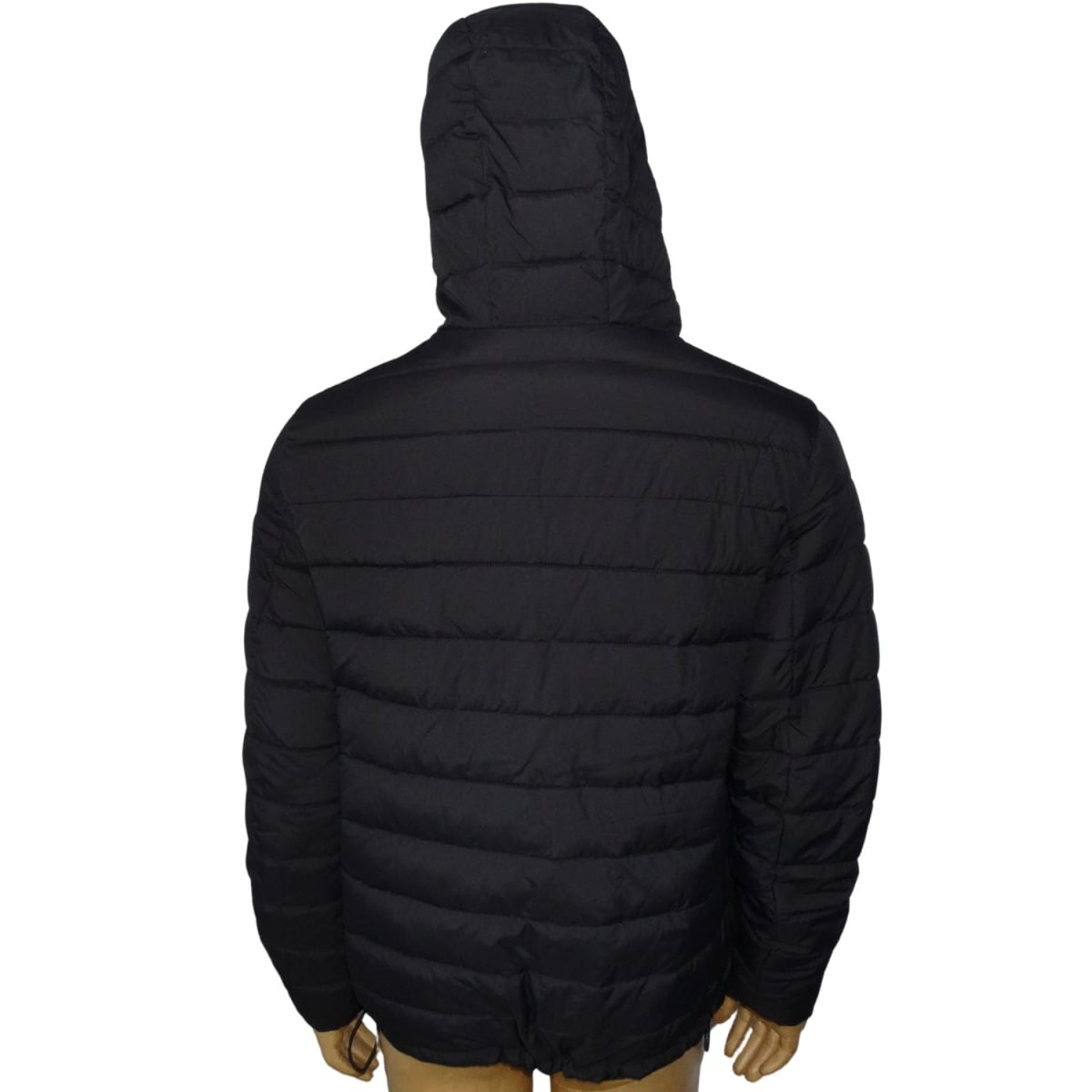 Parka Negra Impermeable Acolchada Logo Blanco - Imagen 3