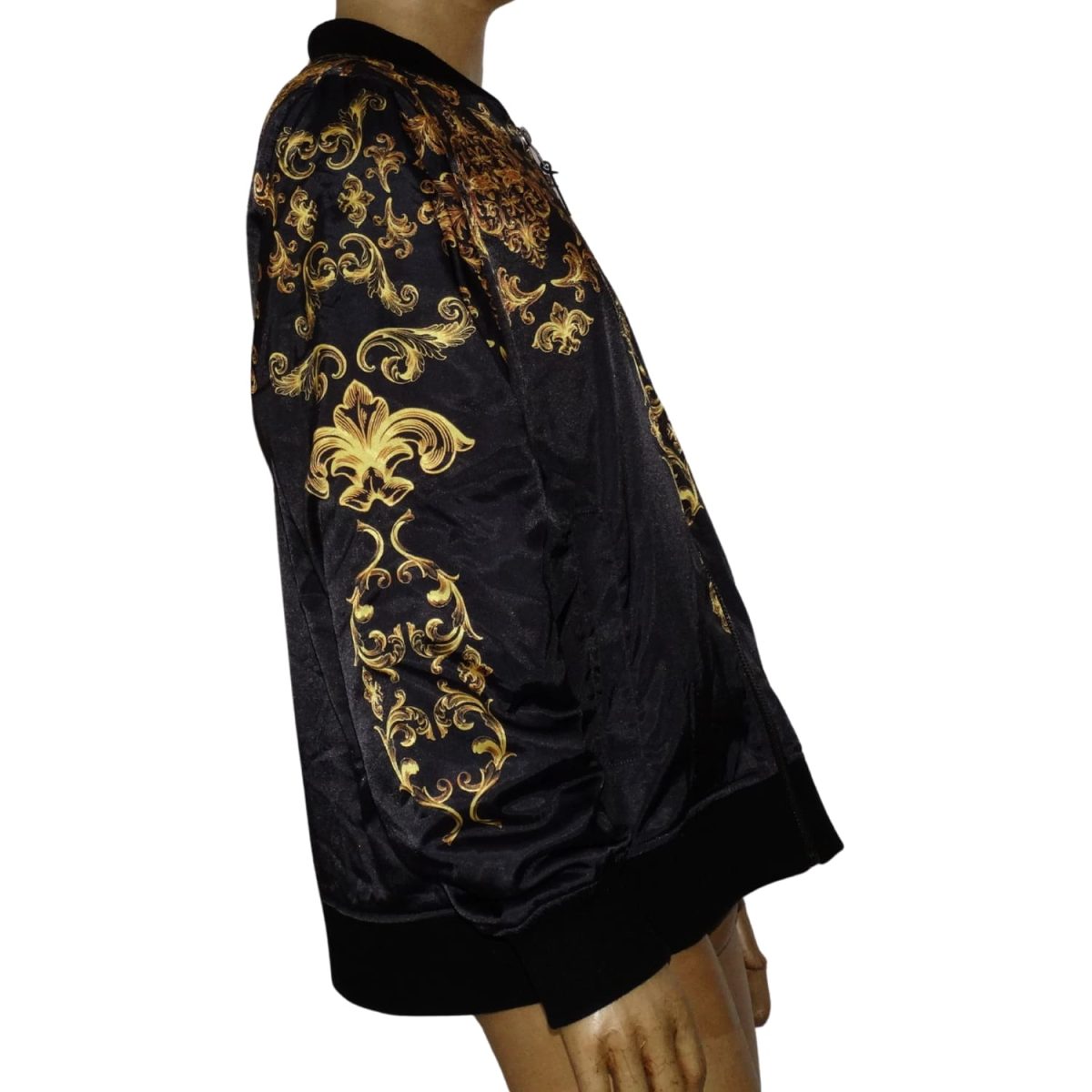 Bomber Negra Satin Diseño Dorado - Imagen 2