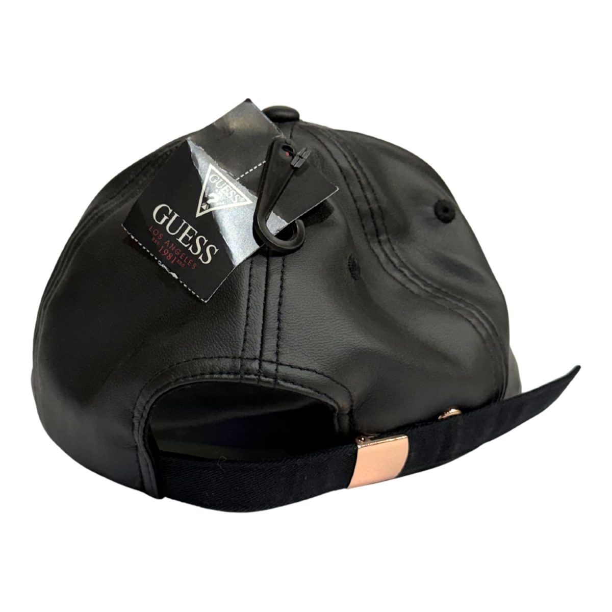 Jockey Negro Cuerina con Chapita Rose Gold - Imagen 3