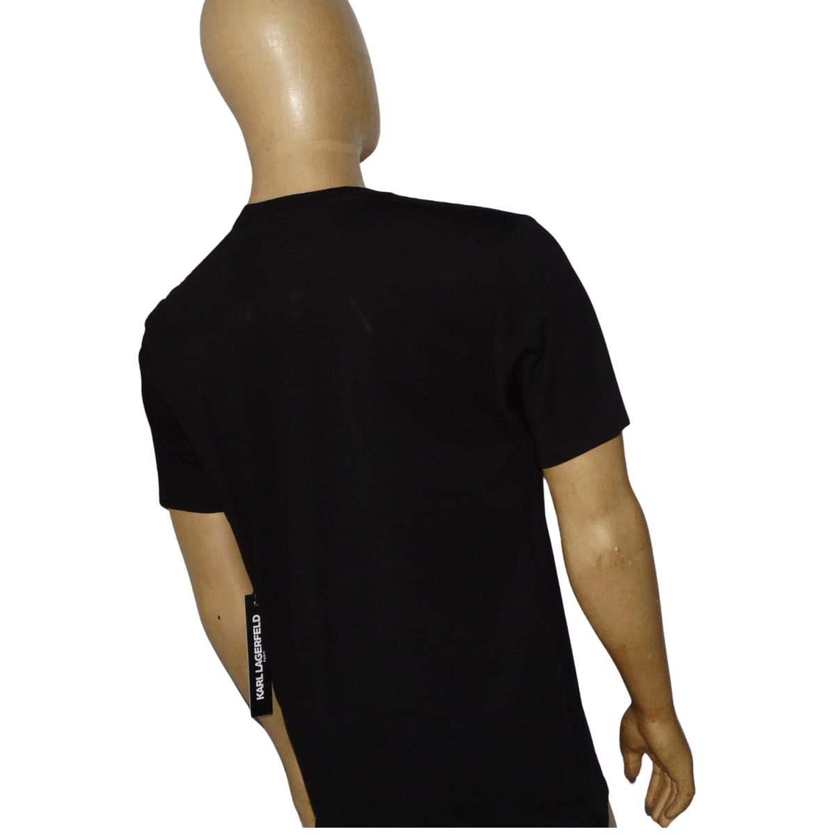 Polera Cuello Redondo Negra Logo Azul Neon - Imagen 3