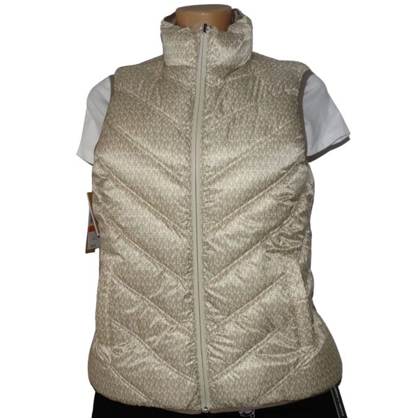 Parka Sin Manga Multilogo Vainilla Reversible