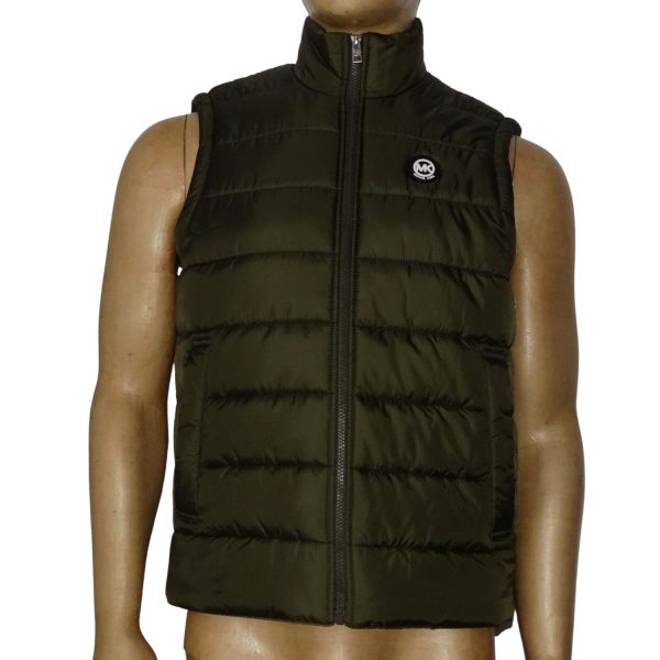 Chaqueta Acolchada Verde Sin Mangas