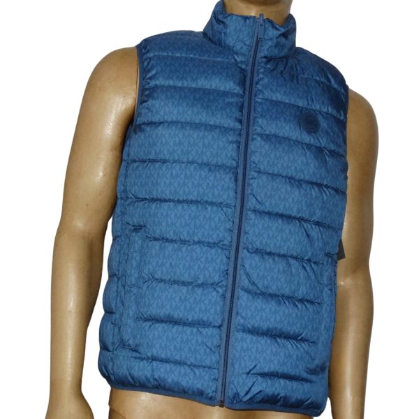 Chaqueta Multilogo Azul Acolchada Sin Mangas