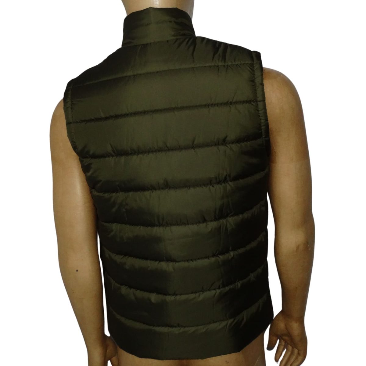 Chaqueta Acolchada Verde Sin Mangas - Imagen 3
