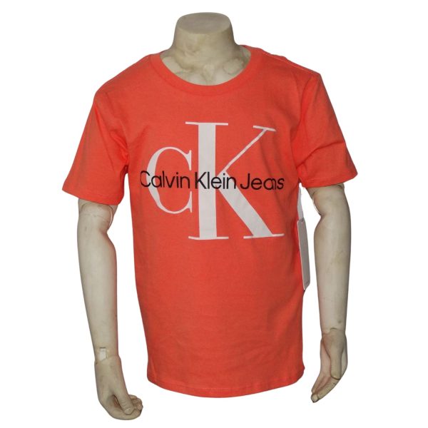 Polera Clásica Naranja Logo Blanco