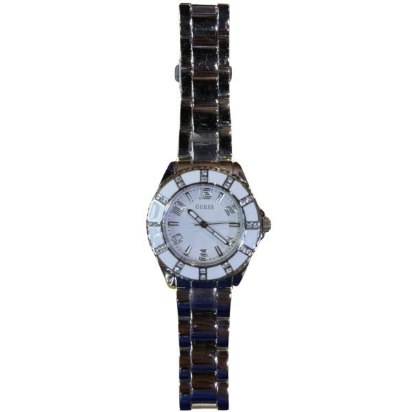 Reloj Plateado cara Blanca