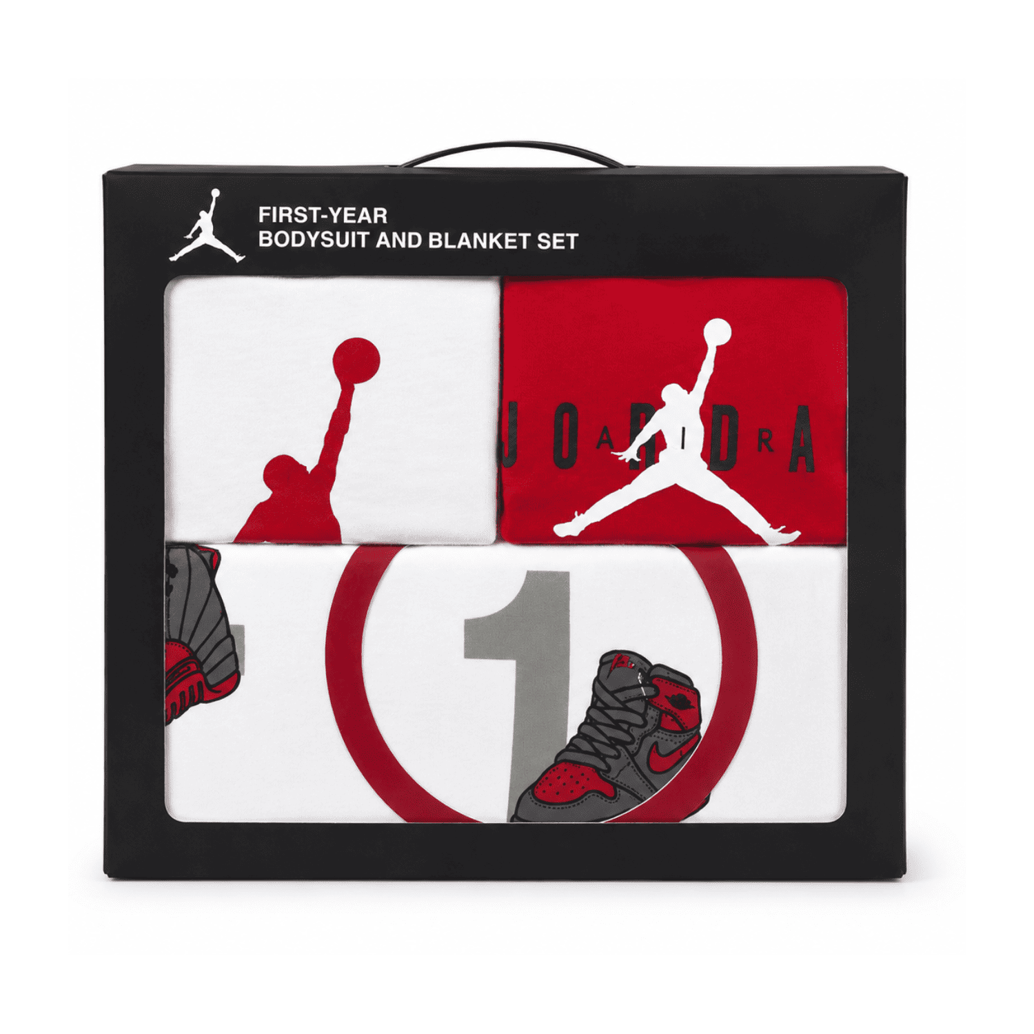 Set 3 Piezas Jordan 6 a 12 Meses Set 3 Piezas Blanco y Rojo - Imagen 1