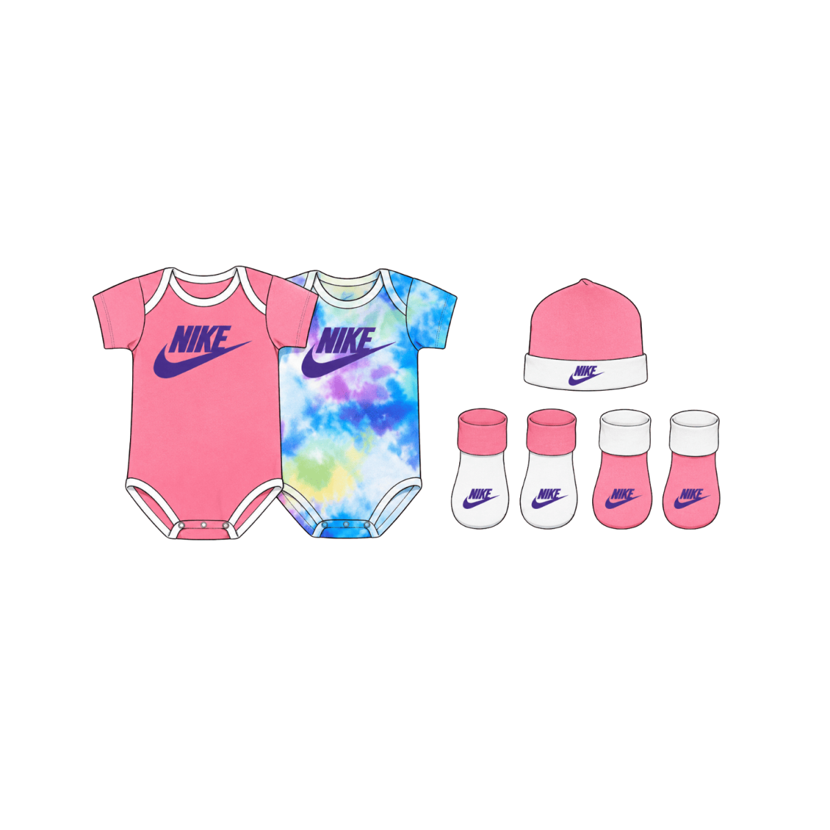 Set 5 Piezas Rosa y Tie Dye - Imagen 2