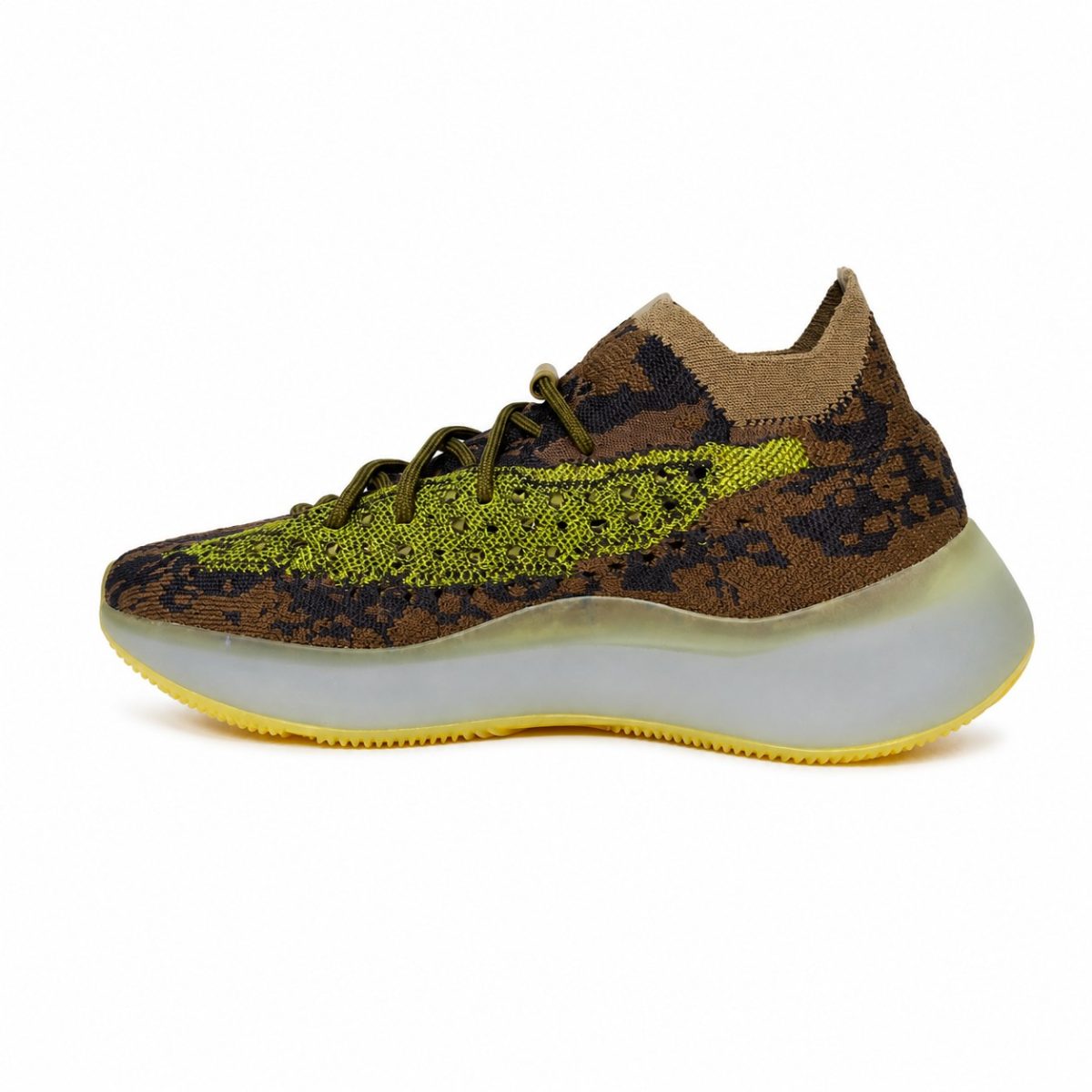 Zapatilla Deportiva Cafe Con Detalles Amarillos - Negros - Verdes - Imagen 5