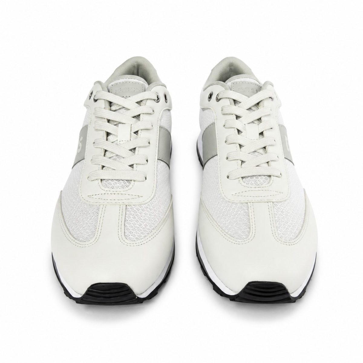 Zapatilla Casual Blanca Con Detalles Gris Claro y Plateado - Imagen 2