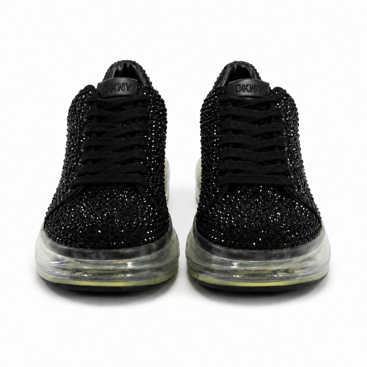 Zapatilla Negra Con Brillos Y Aire - Imagen 2