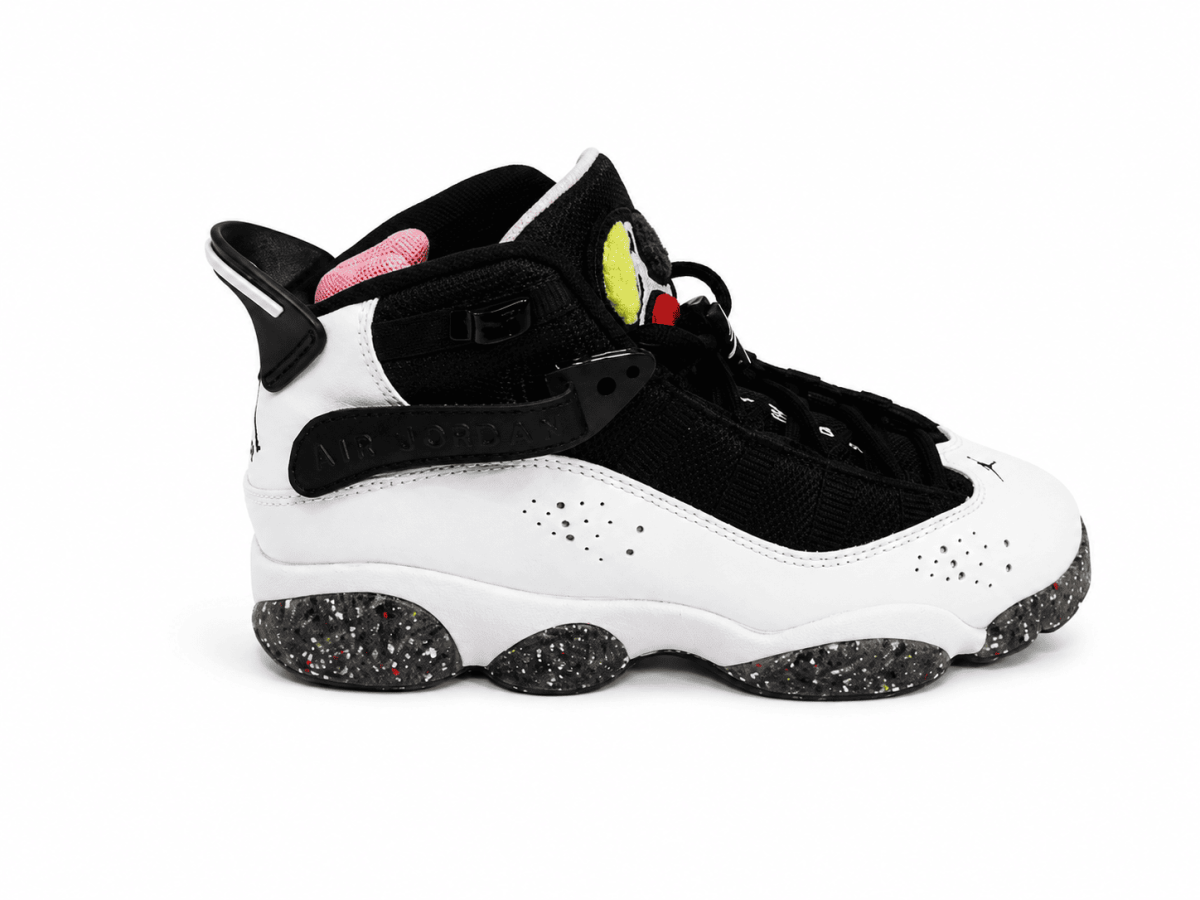Zapatilla Blanca - Negra Con Caña y Detalles Multicolor - Imagen 3