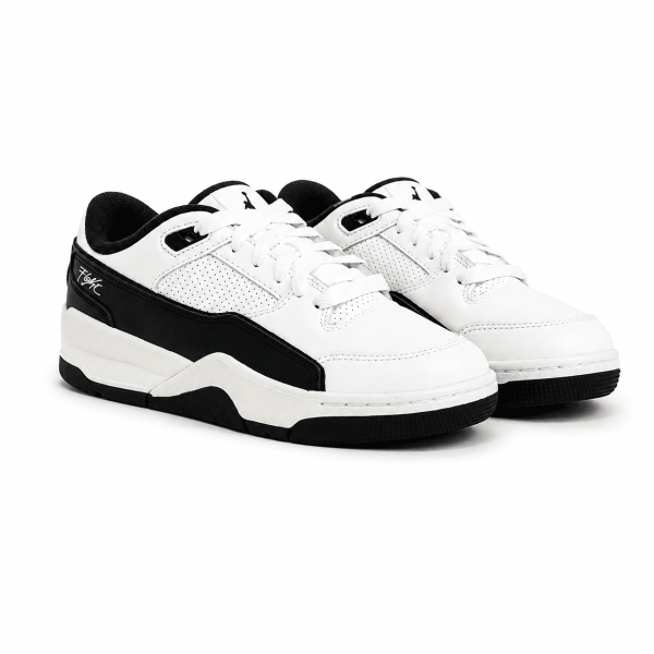 Zapatilla Clásica Fligth Blanca Con Detalles Negros