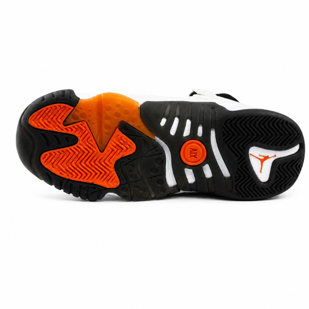 Zapatilla Deportiva Blanca - Negra Con Detalles Naranjos De Media Caña - Imagen 6