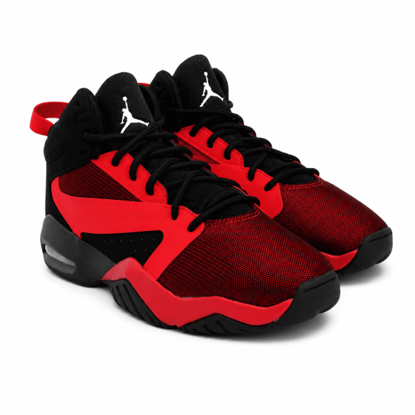 Zapatilla Roja y Negra Con Caña