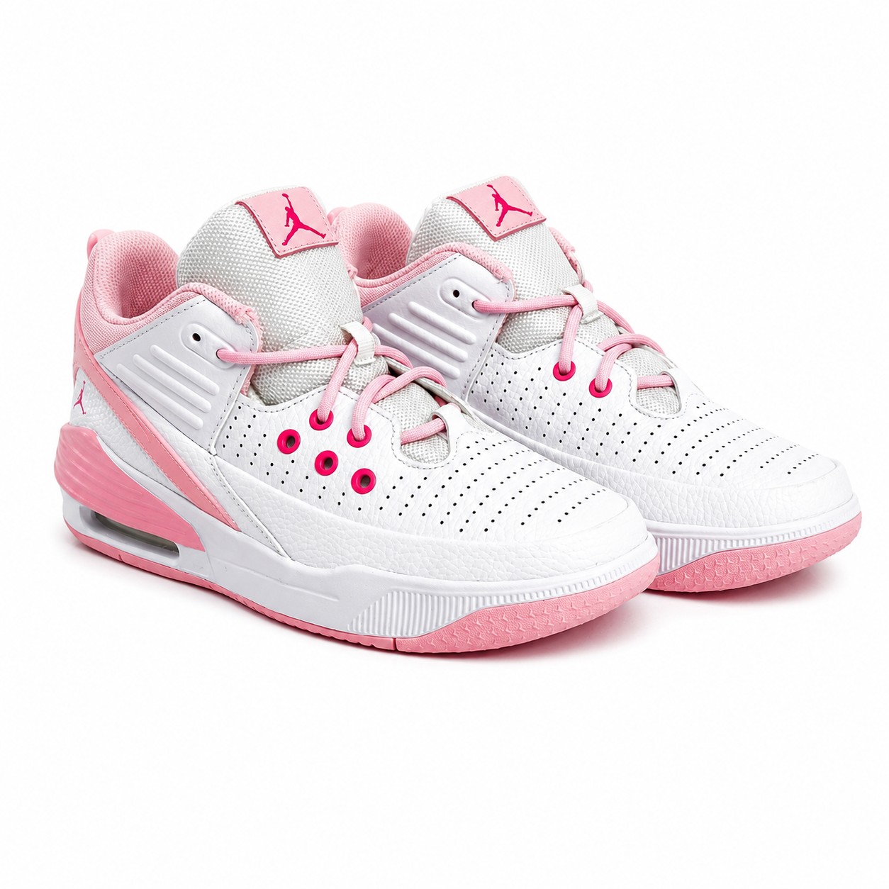Jordan Max Aura 5 Rosada Zapatilla Blanca - Rosada De Caña Media Con Aire - Imagen 1