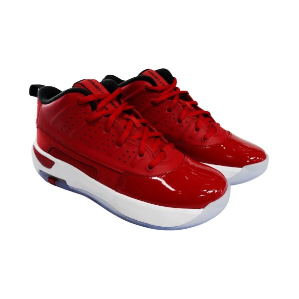 Zapatilla Deportiva Roja Con Detalles En Charol De Media Caña