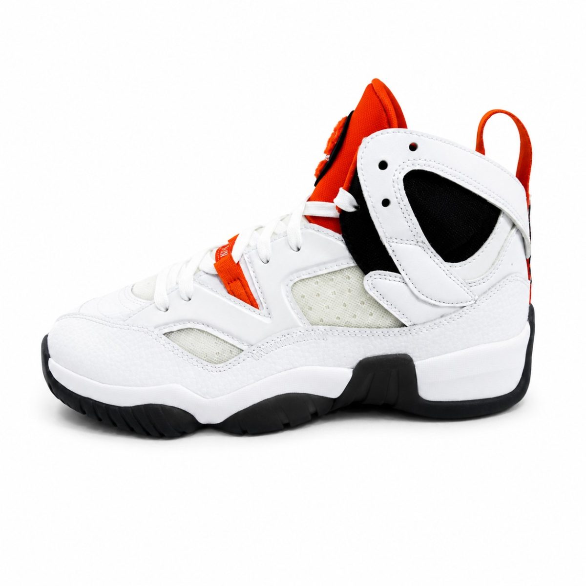 Zapatilla Deportiva Blanca - Negra Con Detalles Naranjos De Media Caña - Imagen 5