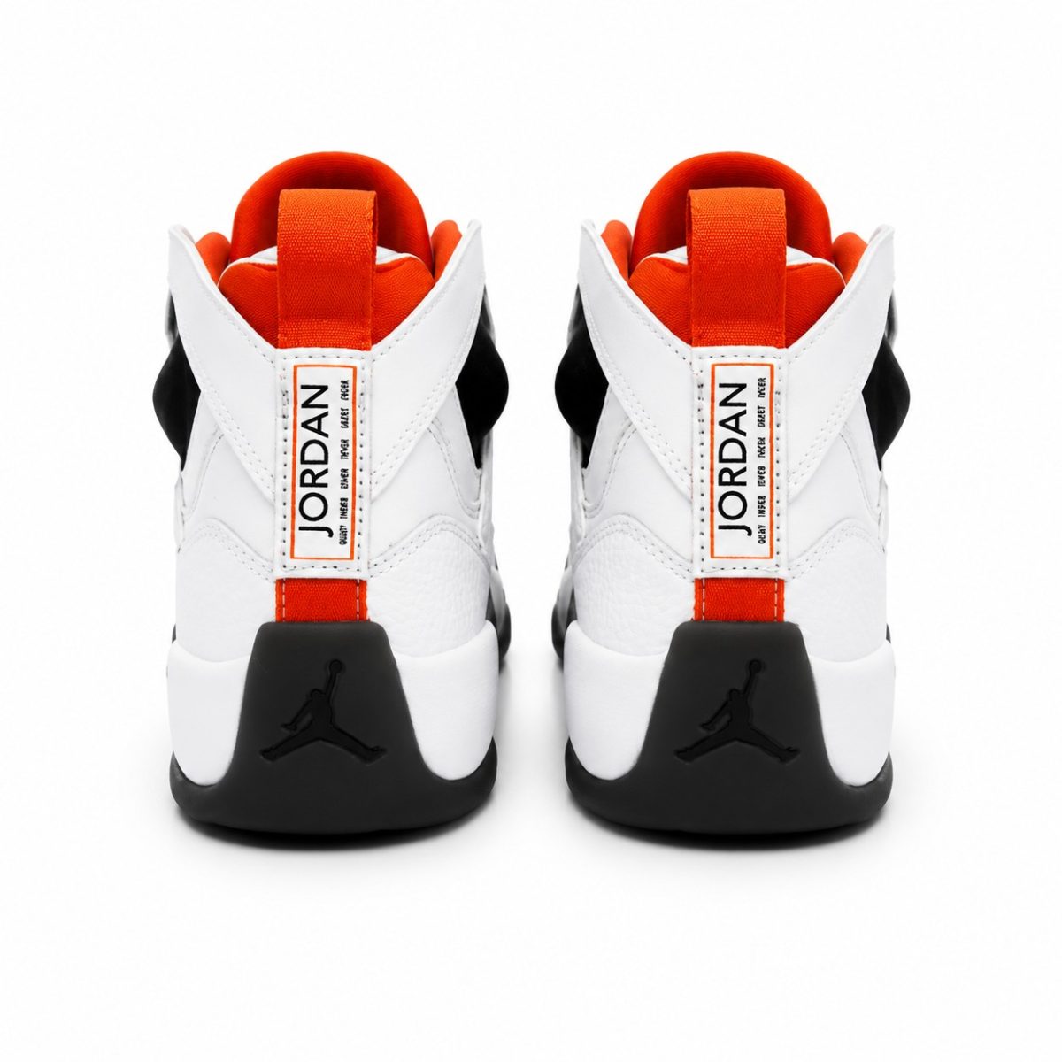 Zapatilla Deportiva Blanca - Negra Con Detalles Naranjos De Media Caña - Imagen 4