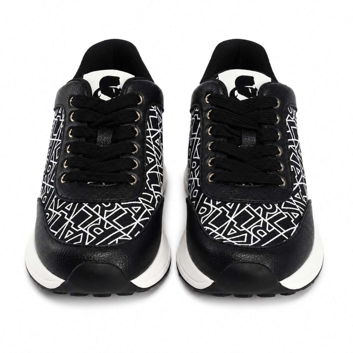 Zapatilla Multilogo Negro - Blanco - Imagen 2