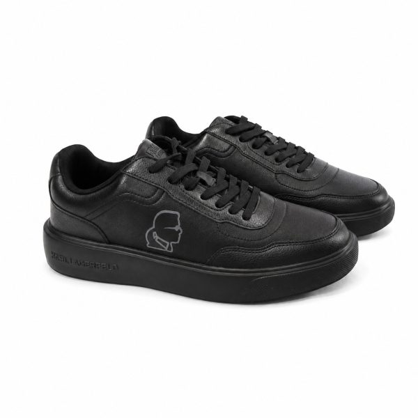 Zapatilla Ocasional Negra Con Logo Lateral