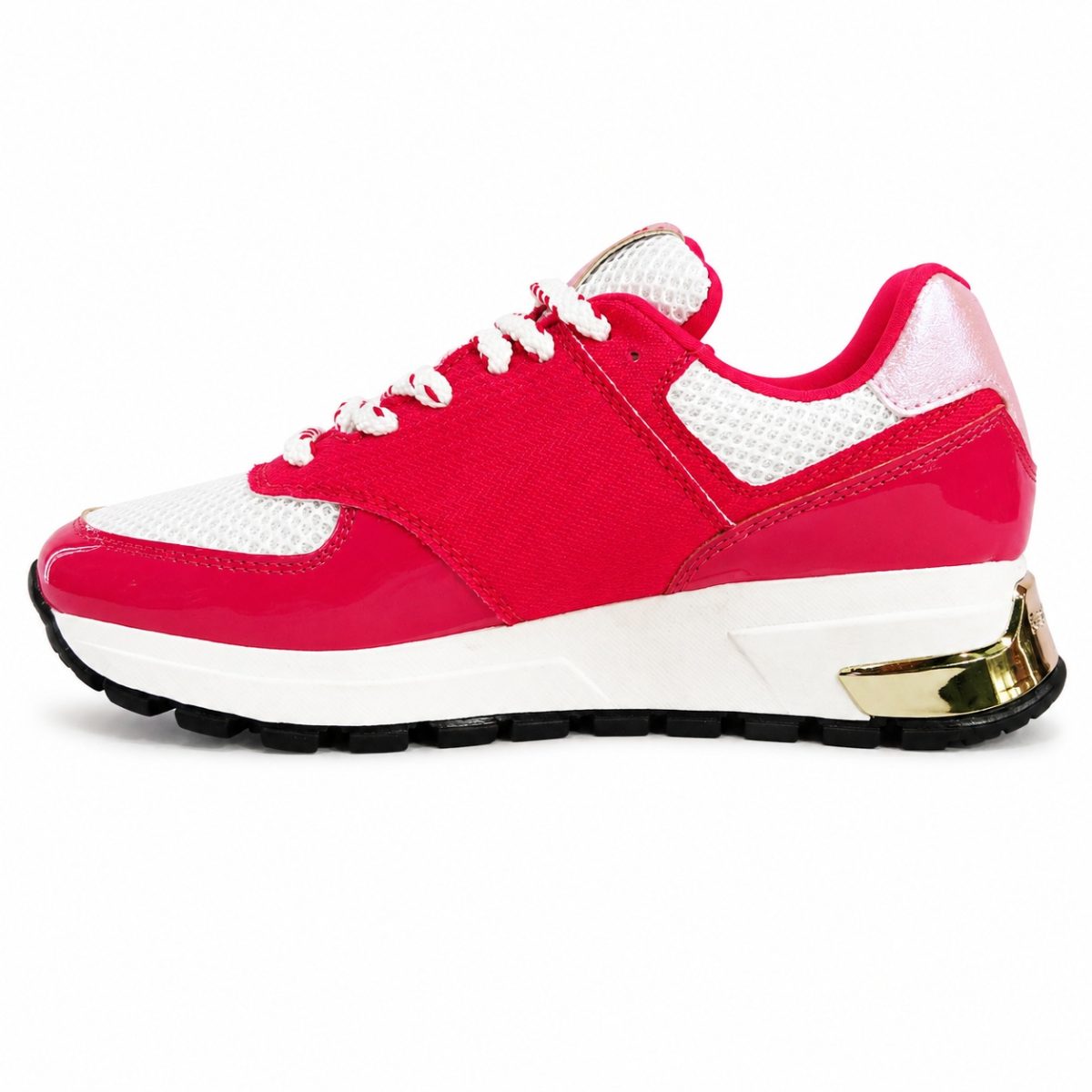 Zapatilla Pink Tela y Charol Con Logo Lateral De Brillos - Imagen 5