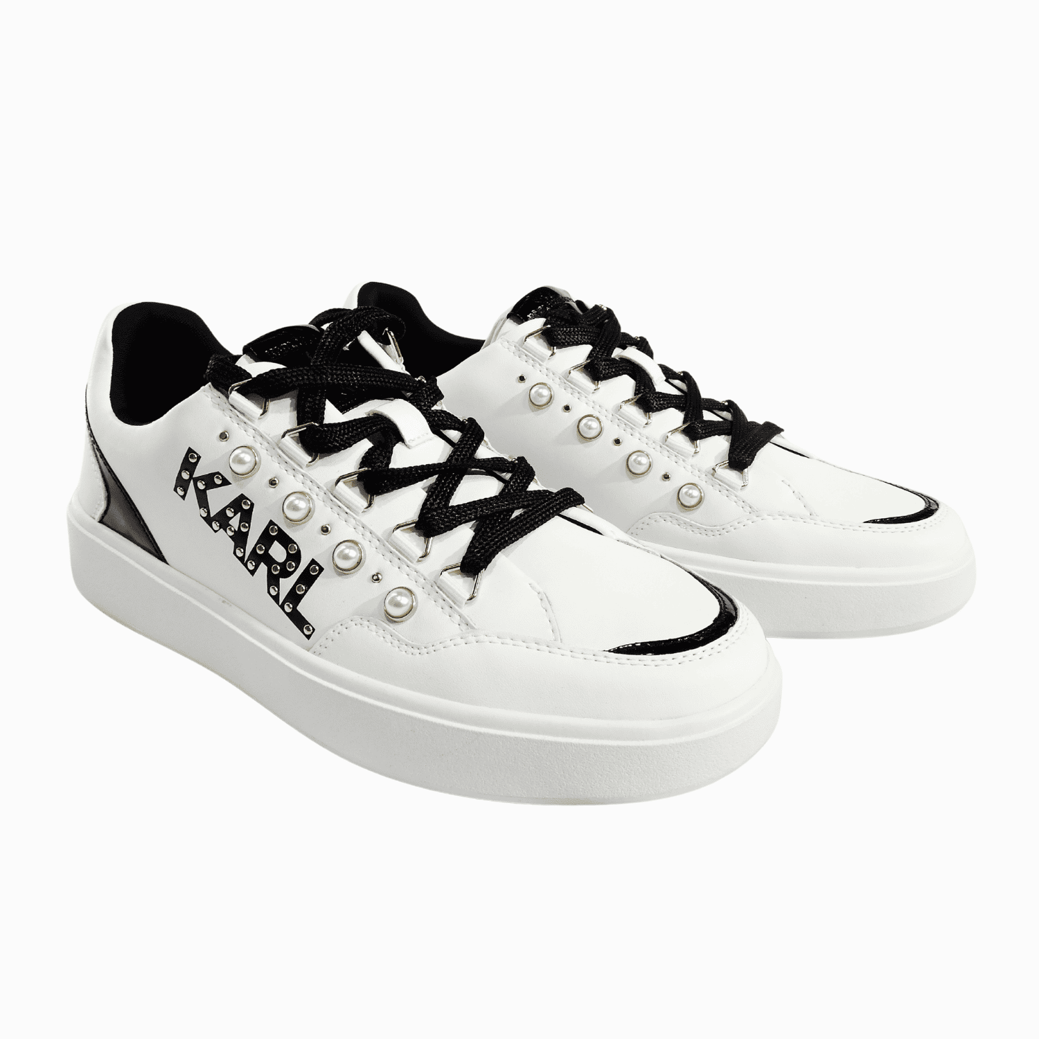Karl Lagerfeld Talla 40 Zapatilla Blanca con Perlas - Imagen 1