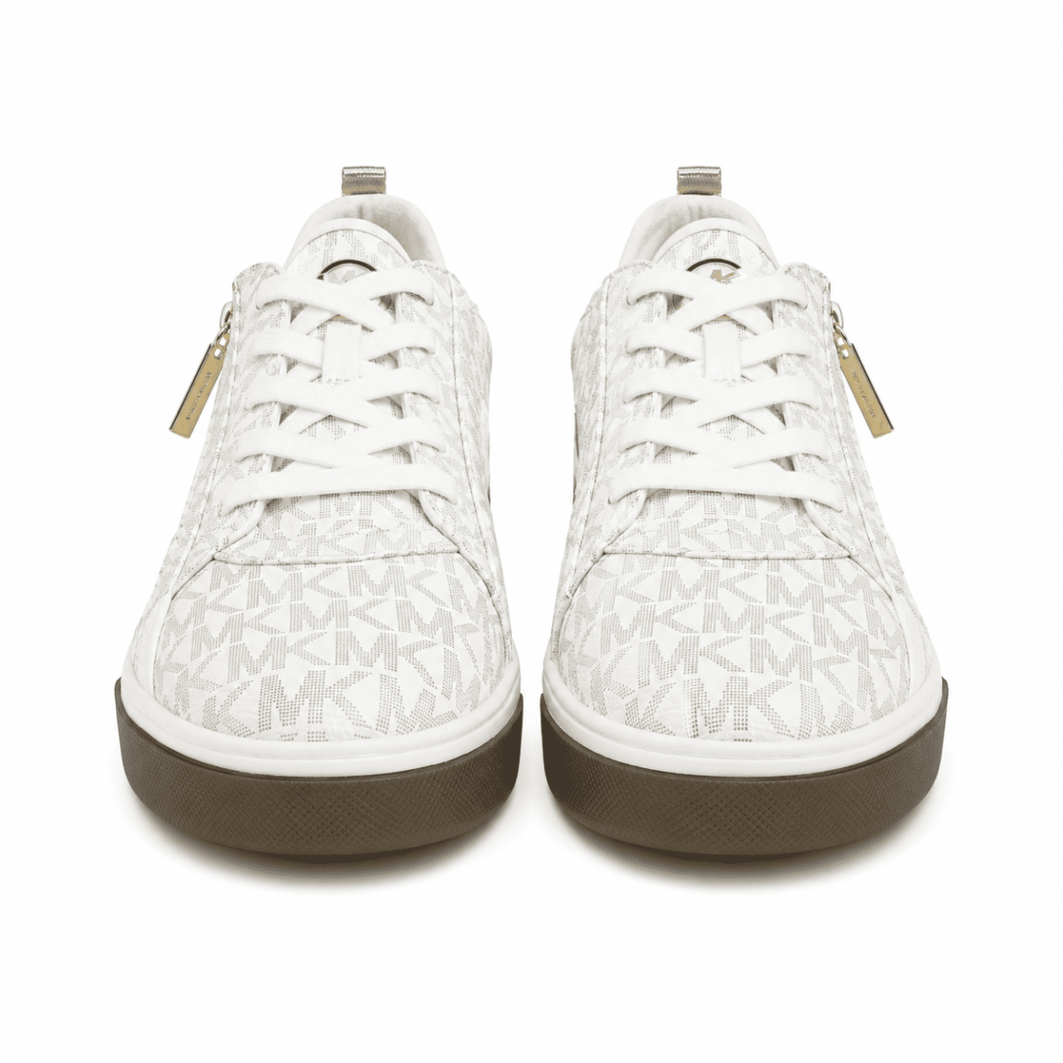 Zapatilla Monograma Crema Con Detalles Dorados - Imagen 2