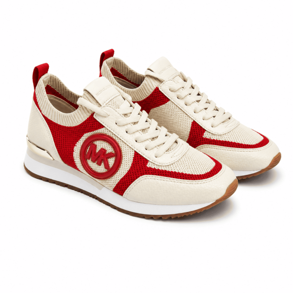 Zapatilla Ajustable Al Tobillo Crema - Rojo